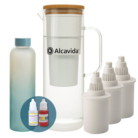Jarra Alcavida Optima 350 de cristal pack oferta 1 año.